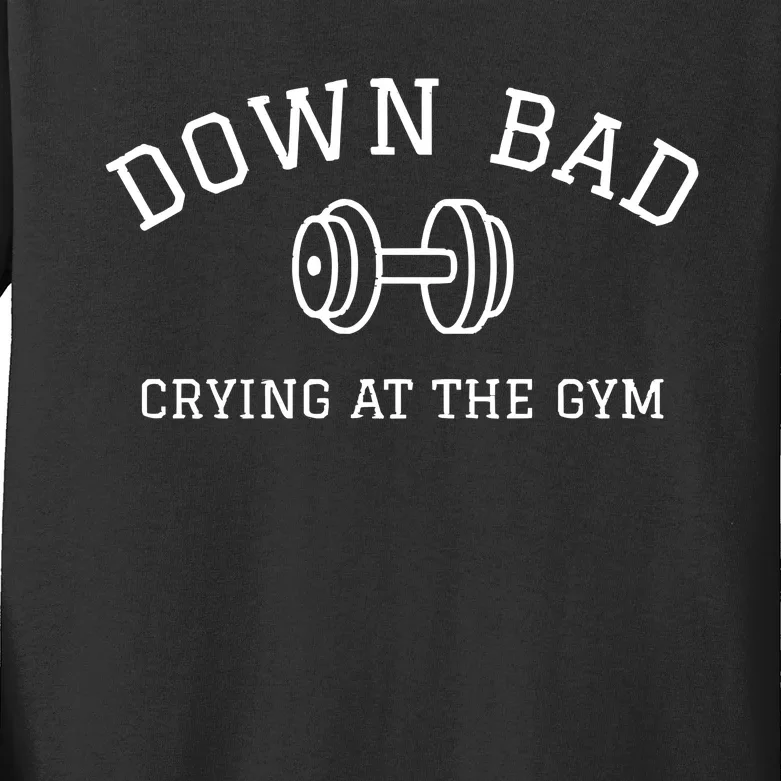 Down Bad Crying At The Gym Ttpd Kids Long Sleeve Shirt