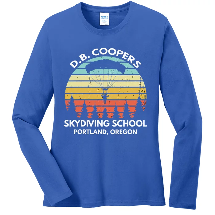 D. B. Coopers Skydiving School Portland Oregon Ladies Long Sleeve Shirt