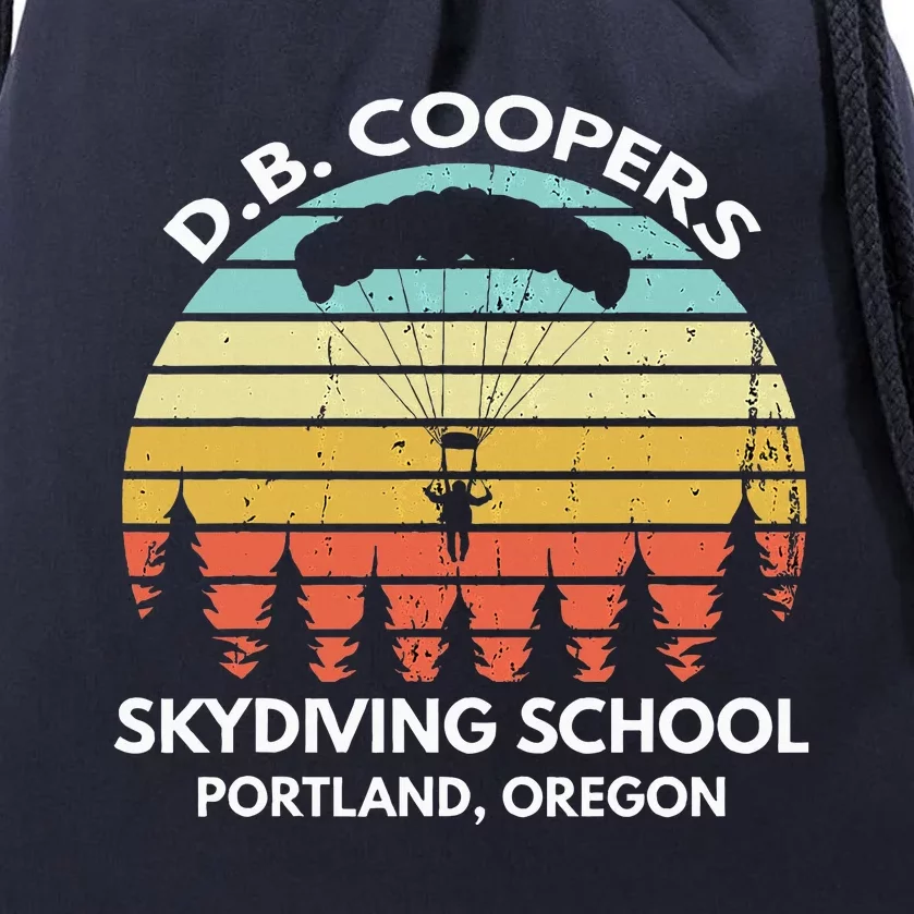 D. B. Coopers Skydiving School Portland Oregon Drawstring Bag