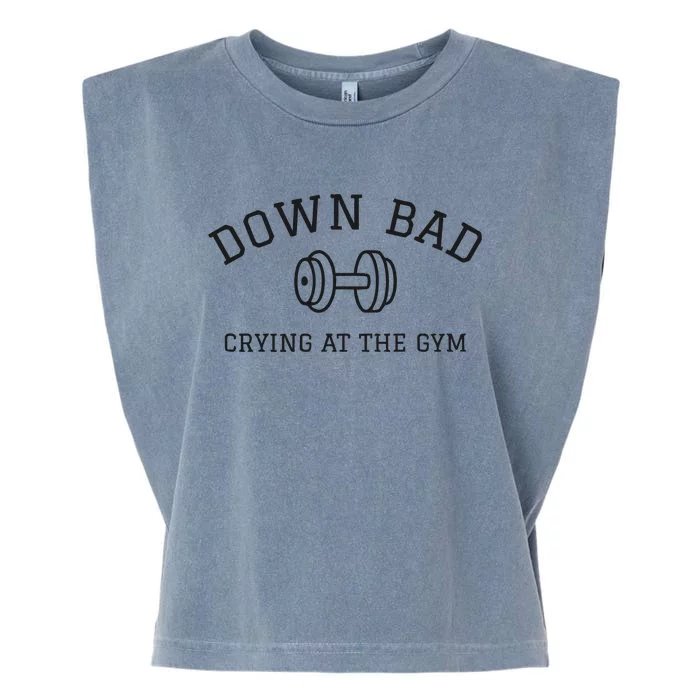 Down Bad Crying At The Gym Ttpd Garment-Dyed Women's Muscle Tee