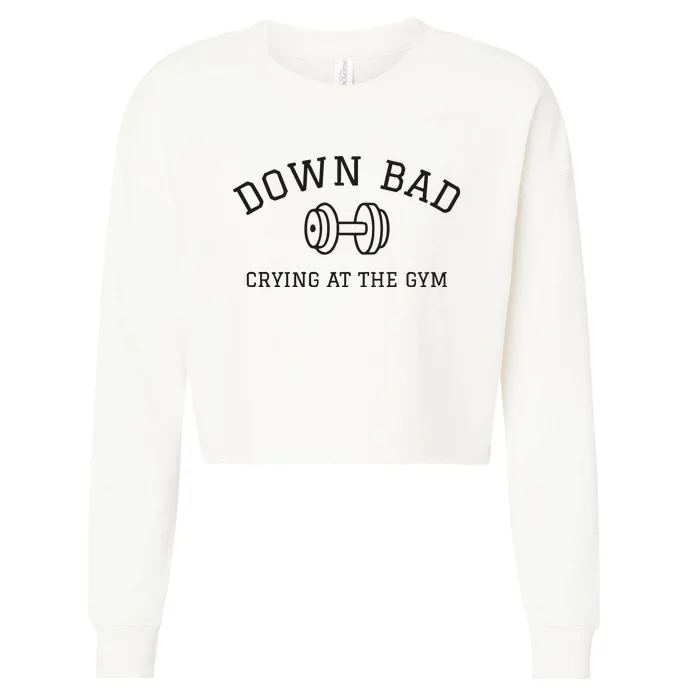 Down Bad Crying At The Gym Ttpd Cropped Pullover Crew