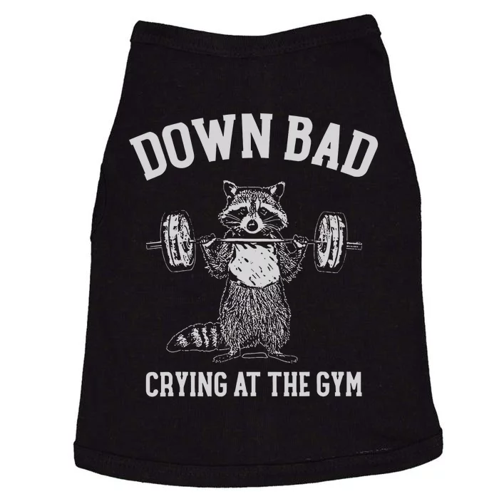 Down Bad Crying At The Gym Racoon Meme Doggie Tank