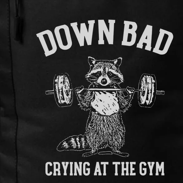 Down Bad Crying At The Gym Racoon Meme Daily Commute Backpack