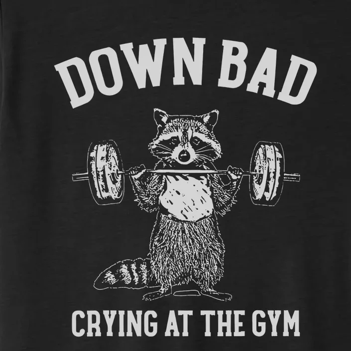 Down Bad Crying At The Gym Racoon Meme ChromaSoft Performance T-Shirt