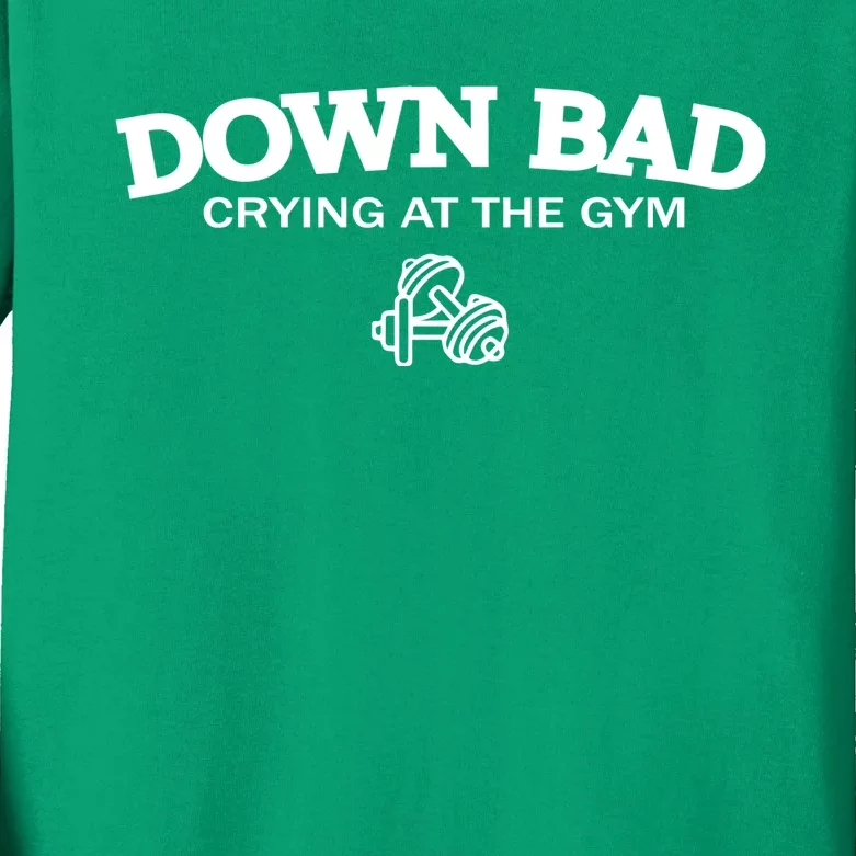 Down Bad Crying At The Gym Ttpd Kids Long Sleeve Shirt