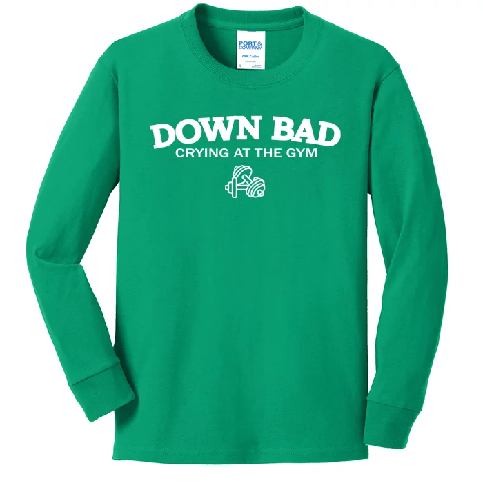 Down Bad Crying At The Gym Ttpd Kids Long Sleeve Shirt