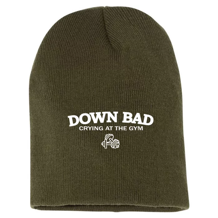 Down Bad Crying At The Gym Ttpd Short Acrylic Beanie