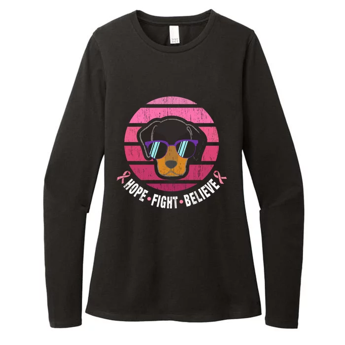 Daschund Breast Cancer Survivor Gift Womens CVC Long Sleeve Shirt