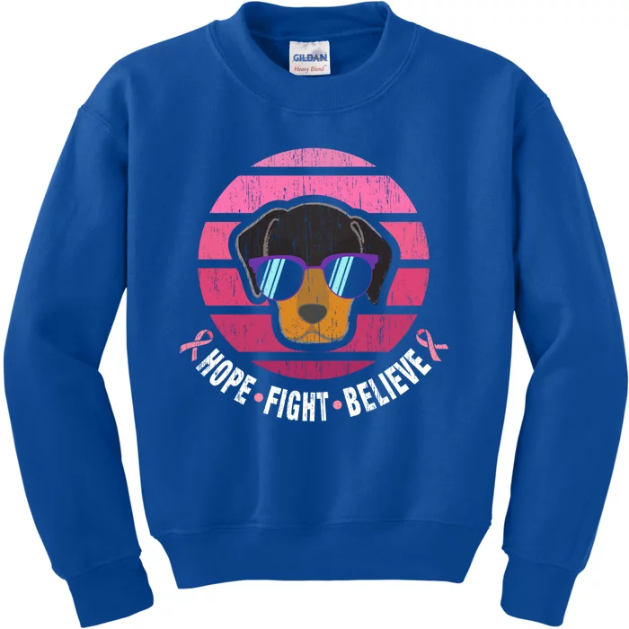 Daschund Breast Cancer Survivor Gift Kids Sweatshirt