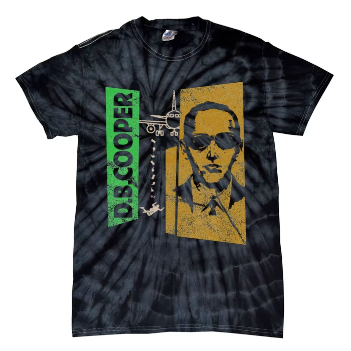 D. B. Cooper Skyjacker Hijack Retro 60s Style Graphic Tie-Dye T-Shirt