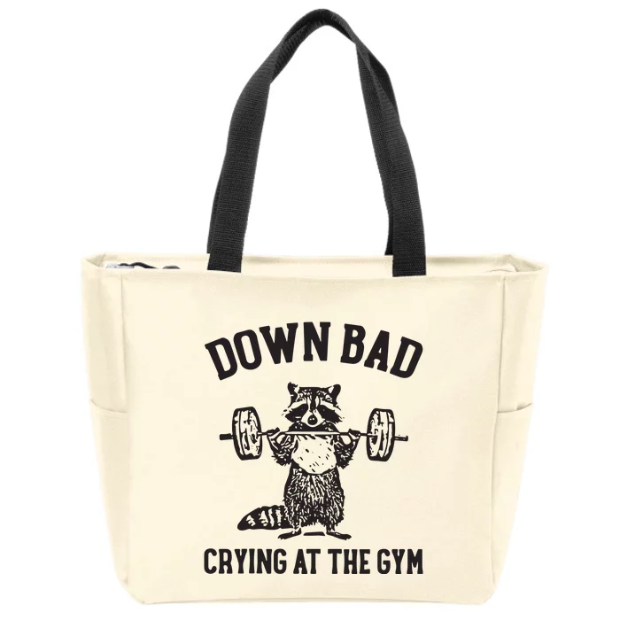 Down Bad Crying At The Gym Zip Tote Bag