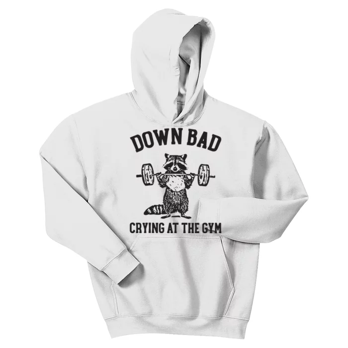 Down Bad Crying At The Gym Kids Hoodie