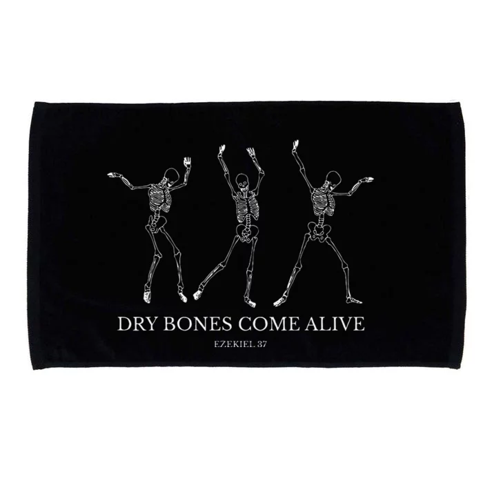 Dry Bones Come Alive Funny Skeleton Dancing Gift Microfiber Hand Towel