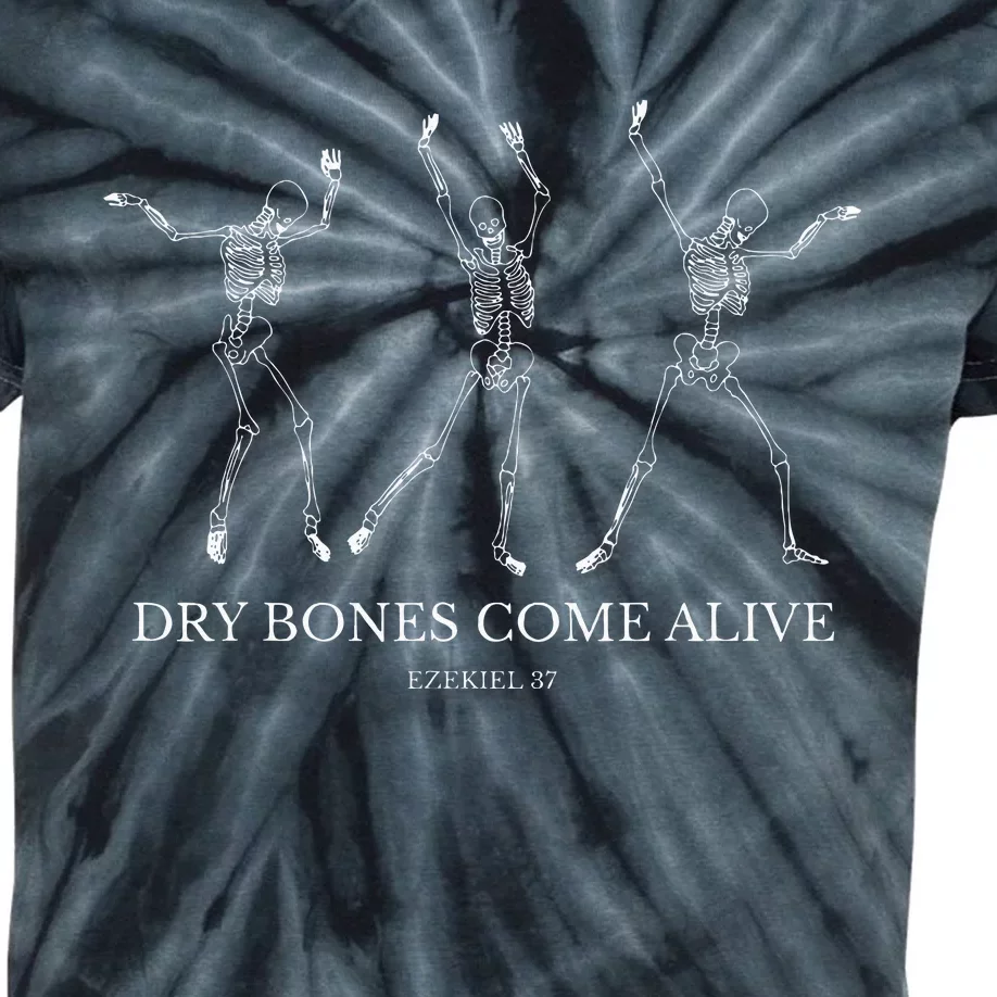 Dry Bones Come Alive Skeleton Dancing Kids Tie-Dye T-Shirt