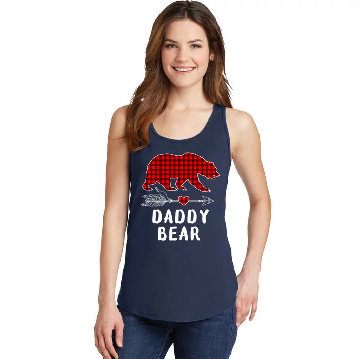 Daddy Bear Christmas Pajama Red Plaid Buffalo Xmas Ladies Essential Tank