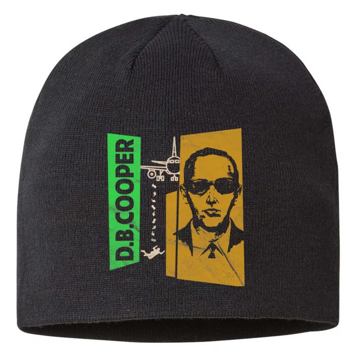 D B Cooper Skyjacker Hijack Retro 60s Style Graphic 8 1/2in Sustainable Knit Beanie