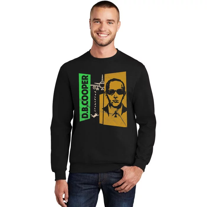 D B Cooper Skyjacker Hijack Retro 60s Style Graphic Tall Sweatshirt