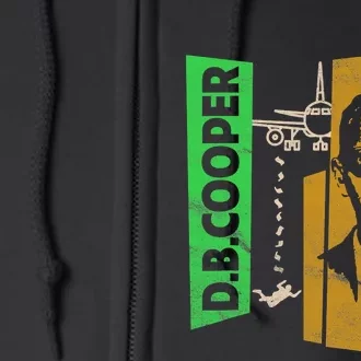 D B Cooper Skyjacker Hijack Retro 60s Style Graphic Full Zip Hoodie