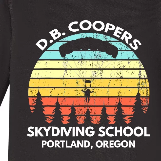 D B Coopers Skydiving School Portland Oregon Funny Baby Long Sleeve Bodysuit