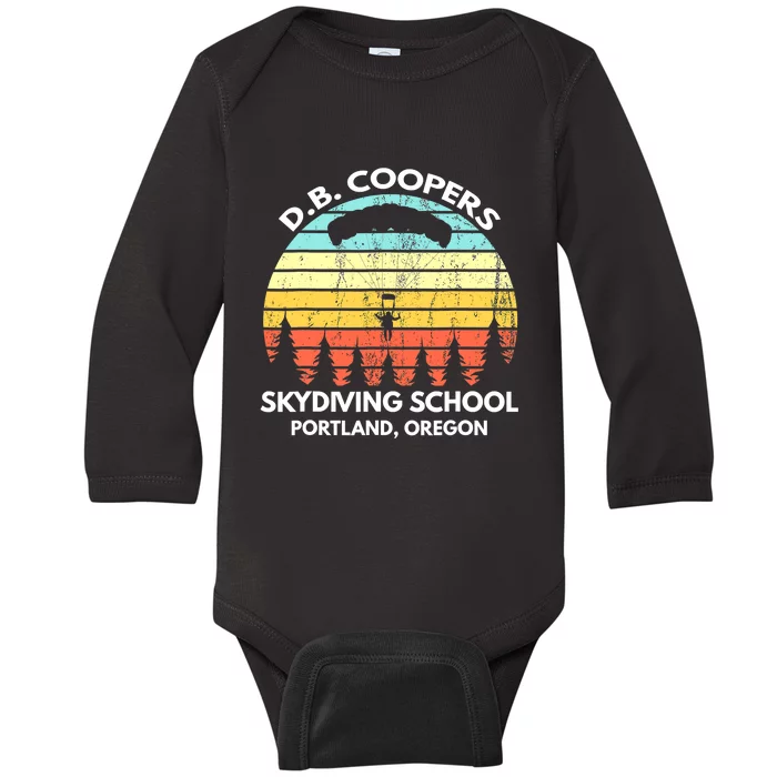 D B Coopers Skydiving School Portland Oregon Funny Baby Long Sleeve Bodysuit