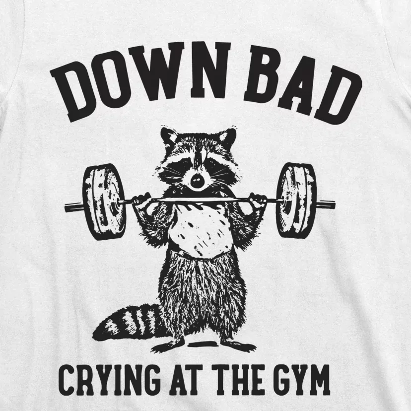 Down Bad Crying At The Gym Racoon Meme Ttpd T-Shirt