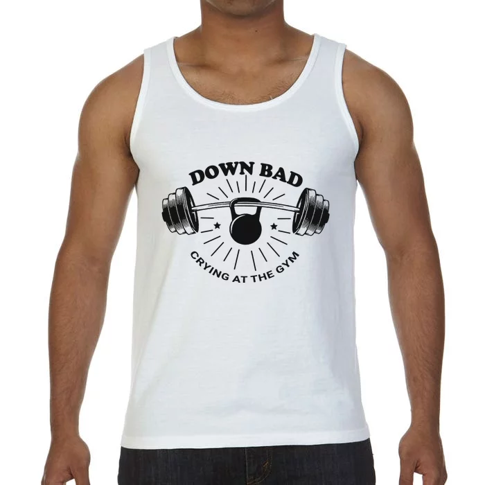 Down Bad Crying At The Gym Funny Workout Ttpd Comfort Colors® Tank Top