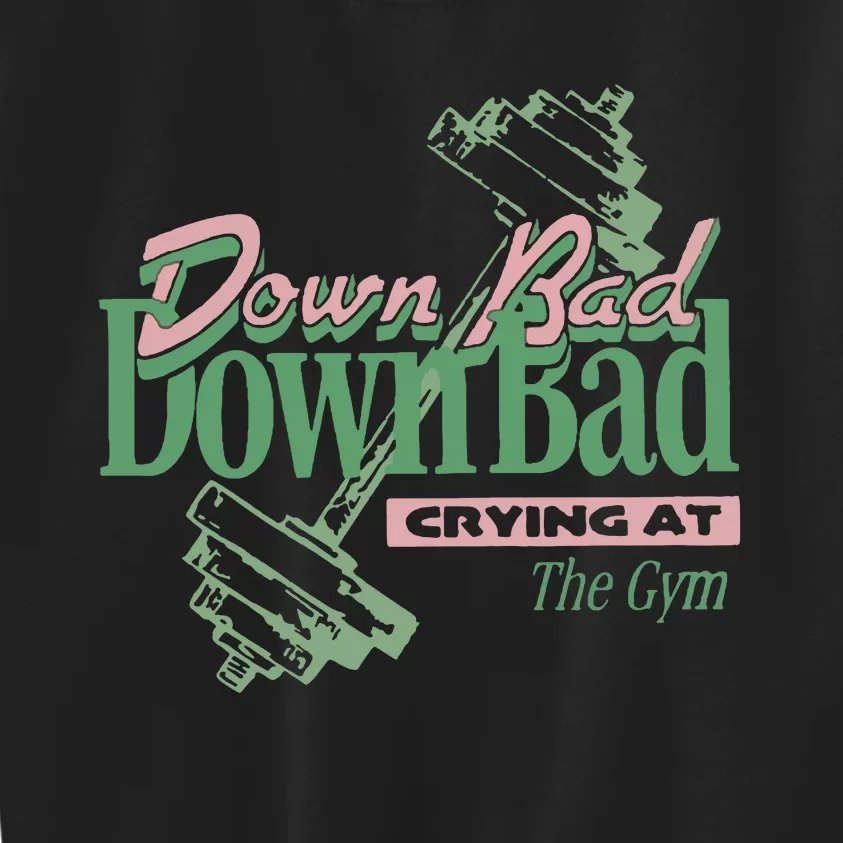 Down Bad Crying At The Gym Kids Sweatshirt