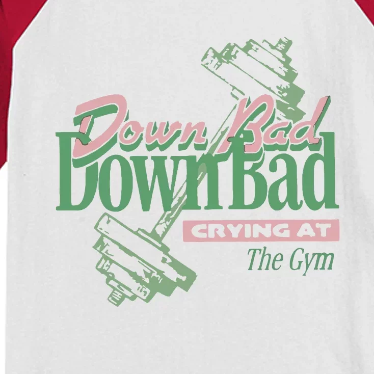 Down Bad Crying At The Gym Kids Colorblock Raglan Jersey