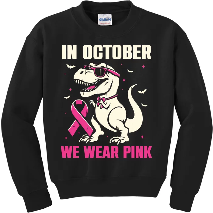 Dinosaur Breast Cancer Awareness Kids Sweatshirt