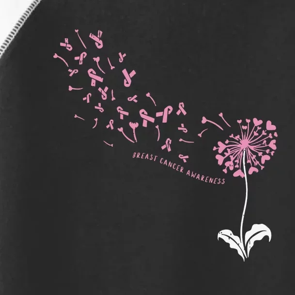 Dandelion Breast Cancer Awareness Pink Ribbon Support Gift Toddler Fine Jersey T-Shirt