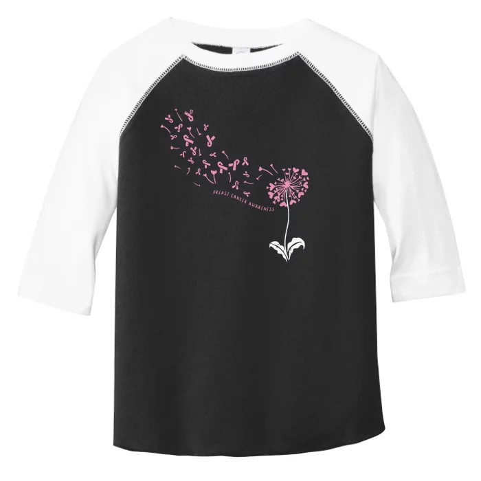 Dandelion Breast Cancer Awareness Pink Ribbon Support Gift Toddler Fine Jersey T-Shirt