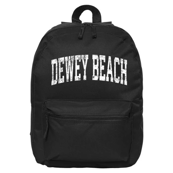 Dewey Beach Delaware De Vintage Athletic Sports Design 16 in Basic Backpack