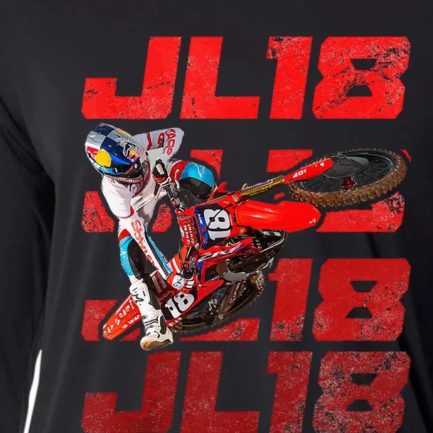 Dirt Bike Design Motocross And Supercross Dad Fathers Day Cooling Performance Long Sleeve Crew