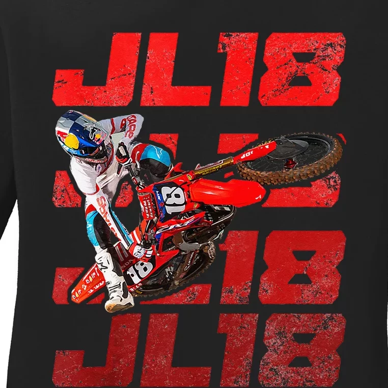 Dirt Bike Design Motocross And Supercross Dad Fathers Day Ladies Long Sleeve Shirt