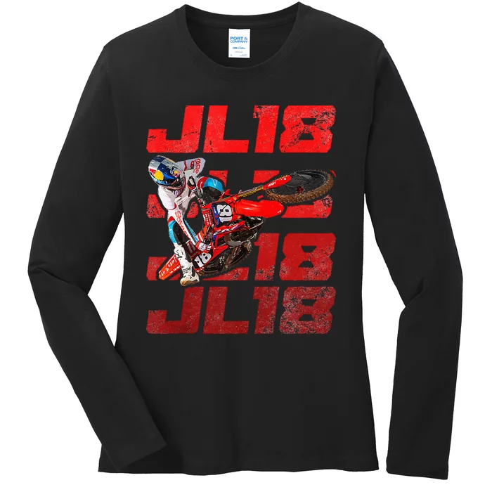 Dirt Bike Design Motocross And Supercross Dad Fathers Day Ladies Long Sleeve Shirt