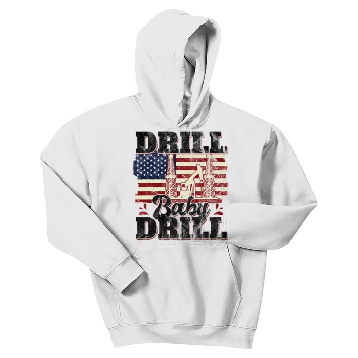 Drill Baby Drill Oilrig Oilfield Trash Kids Hoodie