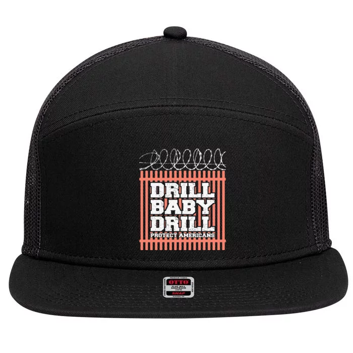 Drill Baby Drill Trump 2024 President Election Republicans 7 Panel Mesh Trucker Snapback Hat