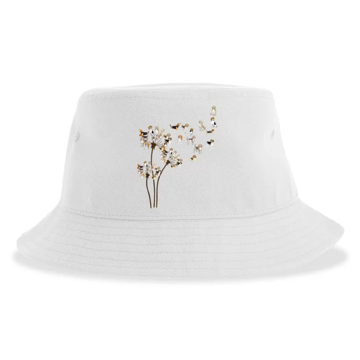 Dandelions Beagle Dog Sustainable Bucket Hat