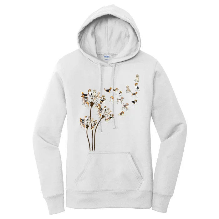 Dandelions Beagle Dog Women's Pullover Hoodie