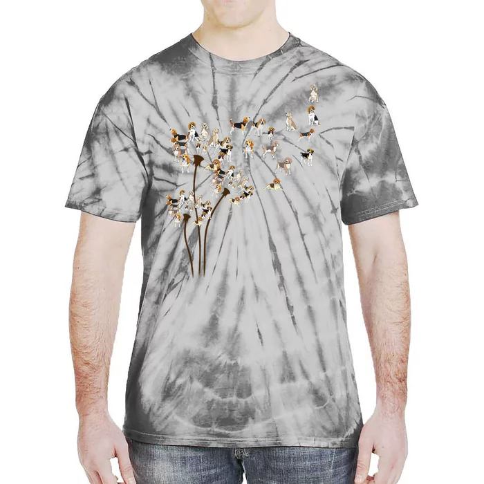 Dandelions Beagle Dog Tie-Dye T-Shirt