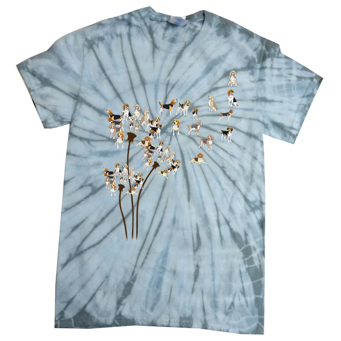 Dandelions Beagle Dog Tie-Dye T-Shirt