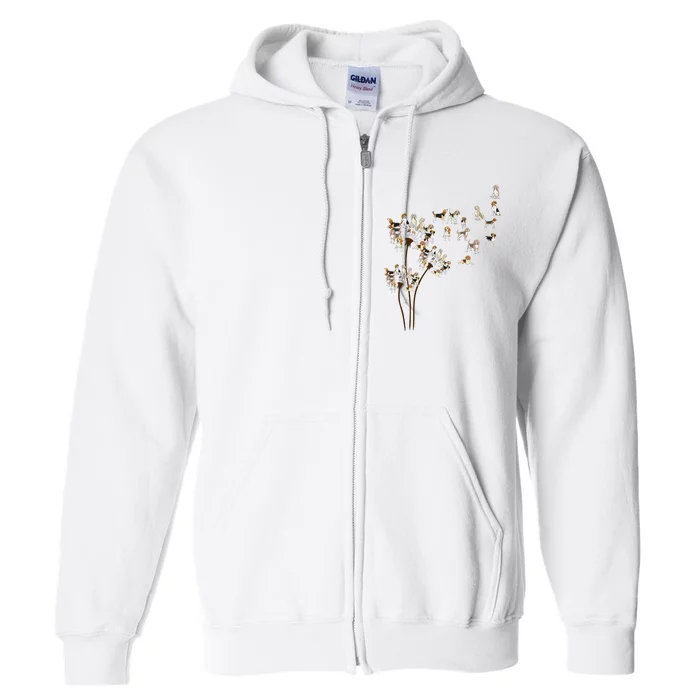 Dandelions Beagle Dog Full Zip Hoodie