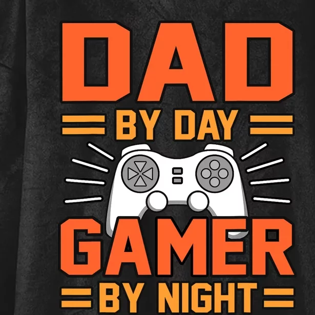 Dad By Day Gamer By Night Father’s Day Daddy Father Graphic Hooded Wearable Blanket