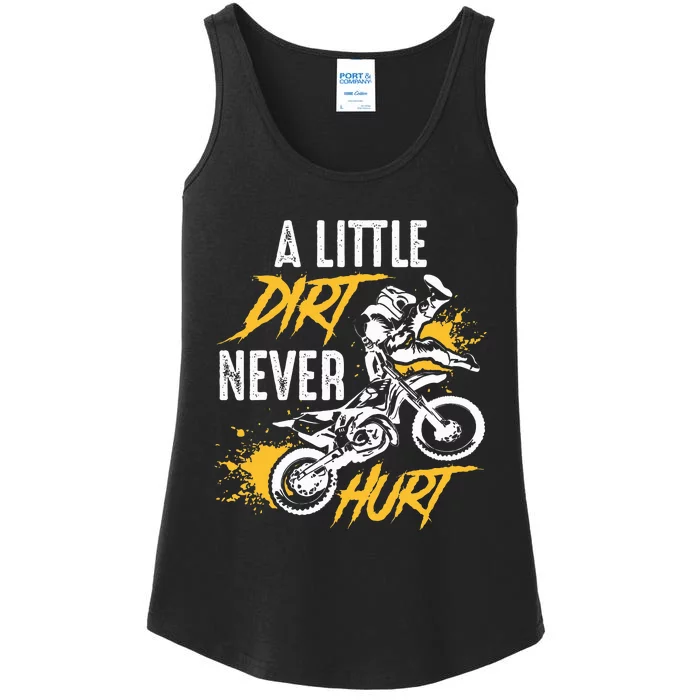 Dirt Bike Dirt Never Hurt Motocross Ladies Essential Tank