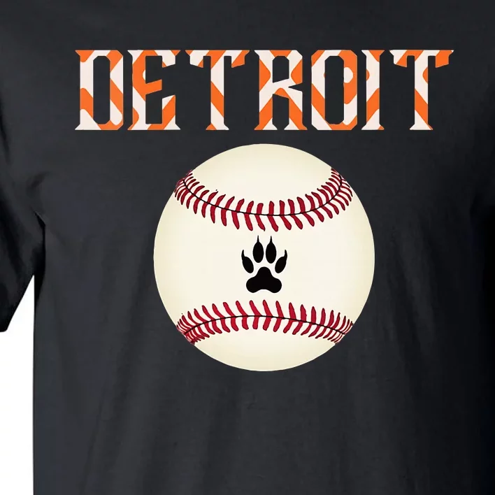 Detroit Baseball Dress Tiger Scratch And Giant Ball Tall T-Shirt