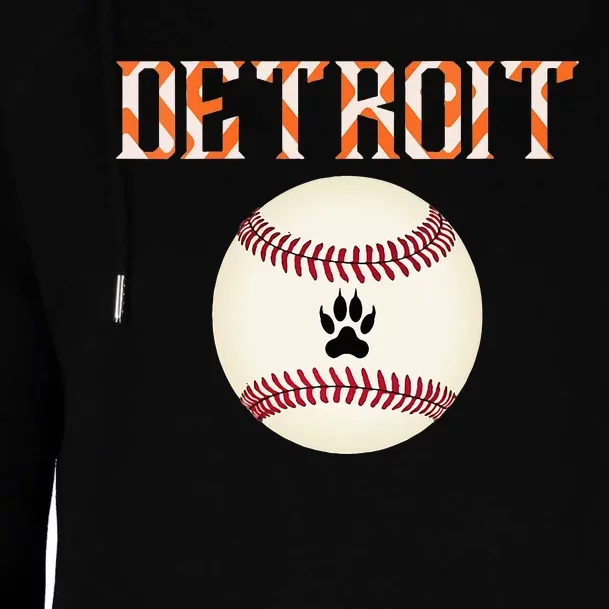 Detroit Baseball Dress Tiger Scratch And Giant Ball Womens Funnel Neck Pullover Hood