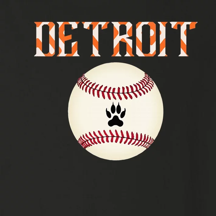 Detroit Baseball Dress Tiger Scratch And Giant Ball Toddler Long Sleeve Shirt