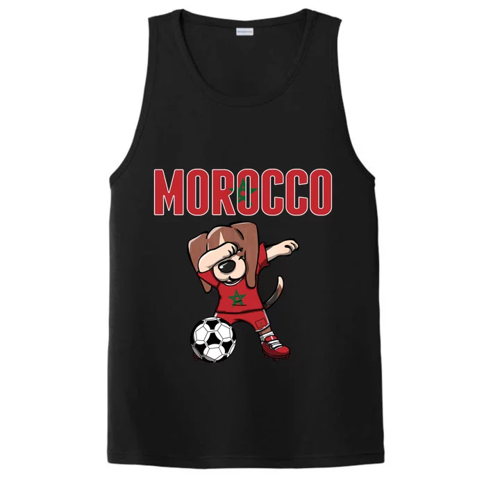 Dabbing Beagle Dog Morocco Soccer Fans Jersey Moroccan Flag Great Gift Performance Tank