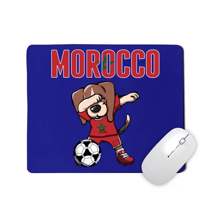 Dabbing Beagle Dog Morocco Soccer Fans Jersey Moroccan Flag Great Gift Mousepad