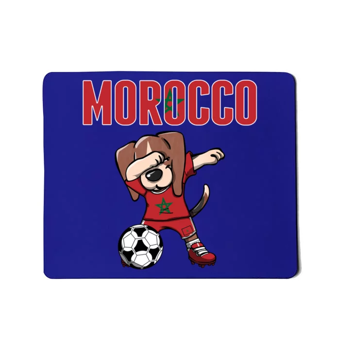 Dabbing Beagle Dog Morocco Soccer Fans Jersey Moroccan Flag Great Gift Mousepad